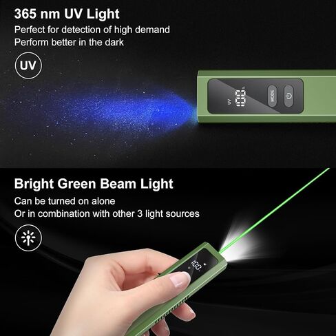 EDC Flat Flashlight High Lumens, Rechargeable Pocket Light with White/Warm LED, UV, Gream Beam, Flash Combo, 4 Bright Modes, Double Magnetic Base, for Outdoors, Emergency, Work, Detection (Orange) in Saudi Arabia