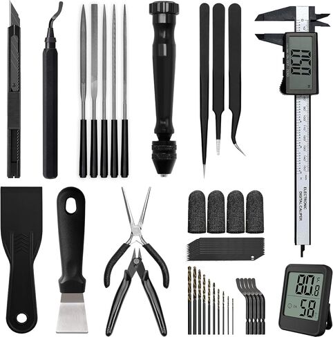 3D Printer Tool Kit Essential 3D Printer Tools for Removing, Smoothing, Finishing, Deburring, Craving, Drilling 3D Printer Accessories for Bambu Lab, Ender3-Measuring Tool Kit-Beginner in Kuwait
