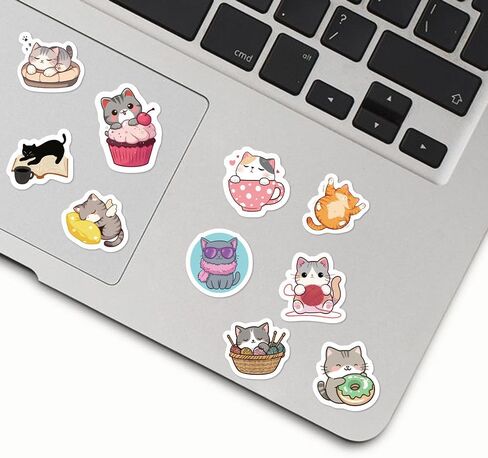 500 Pcs Waterproof Vinyl Stickers for Kids & Teens Reusable Cute Cat Decals for Hydro Flask, Water Bottles, Laptop, Phone, Skateboard Aesthetic Sticker Pack for Girls, Easy Peel Stick in Saudi Arabia