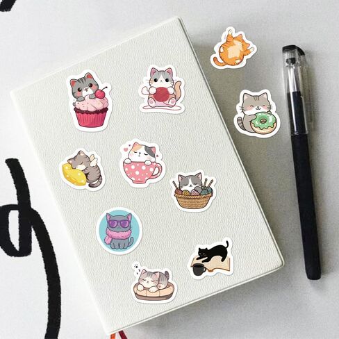 500 Pcs Waterproof Vinyl Stickers for Kids & Teens Reusable Cute Cat Decals for Hydro Flask, Water Bottles, Laptop, Phone, Skateboard Aesthetic Sticker Pack for Girls, Easy Peel Stick in Saudi Arabia