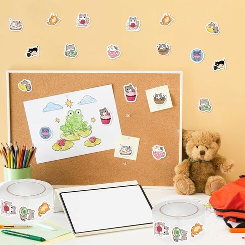 500 Pcs Waterproof Vinyl Stickers for Kids & Teens Reusable Cute Cat Decals for Hydro Flask, Water Bottles, Laptop, Phone, Skateboard Aesthetic Sticker Pack for Girls, Easy Peel Stick in Saudi Arabia