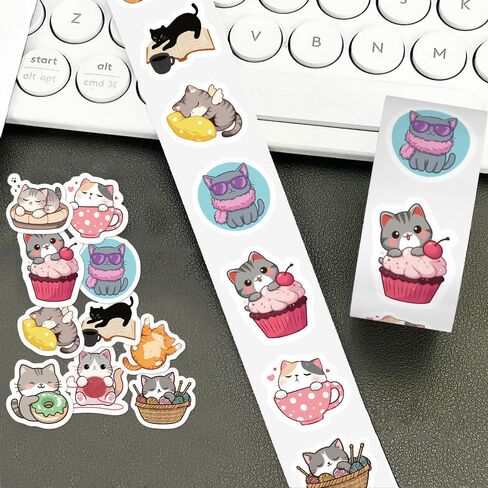 500 Pcs Waterproof Vinyl Stickers for Kids & Teens Reusable Cute Cat Decals for Hydro Flask, Water Bottles, Laptop, Phone, Skateboard Aesthetic Sticker Pack for Girls, Easy Peel Stick in Saudi Arabia