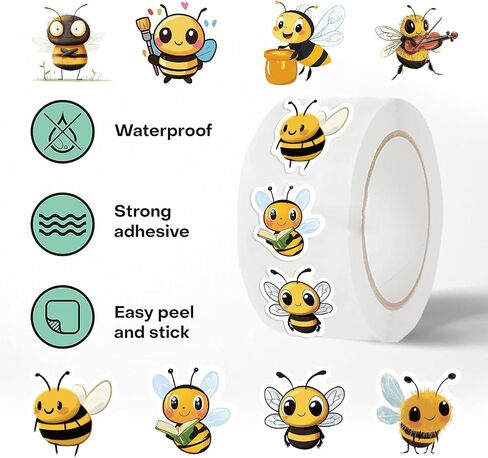 500Pcs Bee Stickers Waterproof Vinyl Decals in Kuwait