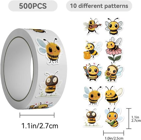 500Pcs Bee Stickers Waterproof Vinyl Decals in Kuwait