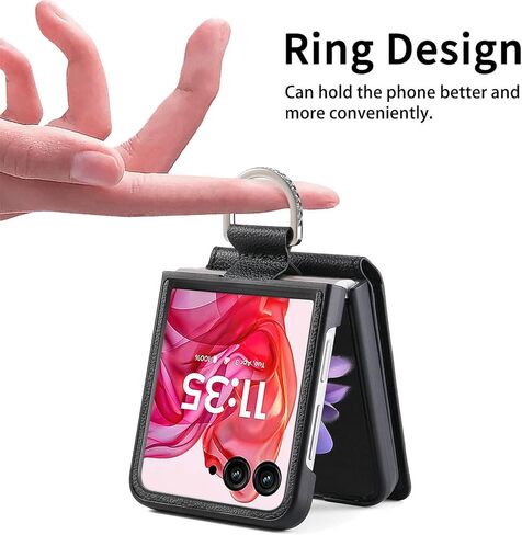 for Motorola Razr 2025/2024 Case Wallet with Card Holder & Ring, PU Leather Shockproof Protective Cover Flip Kickstand Phone Case for Moto Razr 50 / Moto Razr 60, LZQB Black in Kuwait