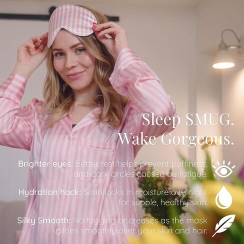 SMUG Satin Sleep Mask & Eye Mask | Travel Sleep Masks for Women & Men | Soft Sleeping Eye Mask to Nourish Skin & Reduce Dark Circles | Eye Sleep Mask Shades to Block Out Light | Animal in Saudi Arabia