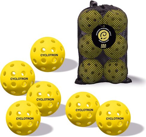 6-Pack Premium Pickleball Balls, 40 Holes Outdoor Pickle Balls with Bag, USAPA Approved Pickle Ball for Tournament Play Advanced Aerodynamics in Saudi Arabia