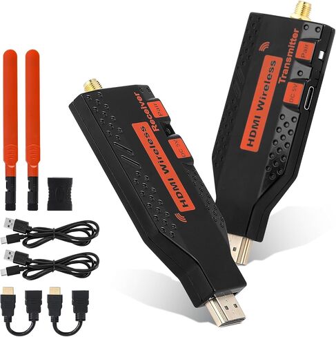 5.8GHz Wireless HDMI Transmitter & Receiver Extender Kit - 50M (164FT) Full HD 1080P 0.1s Latency, Compatible with Laptop/PC Netflix PS4/5 TV Projector Monitor - No App or Bluetooth Required in Saudi Arabia