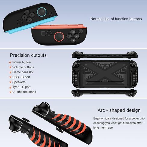 RAIALL Case for Nintendo Switch 2 Game Console (2025), TPU Grip Protective Cover for Nintendo Switch 2nd Generation Console and Joy-Con Controller Accessories, Black in Saudi Arabia