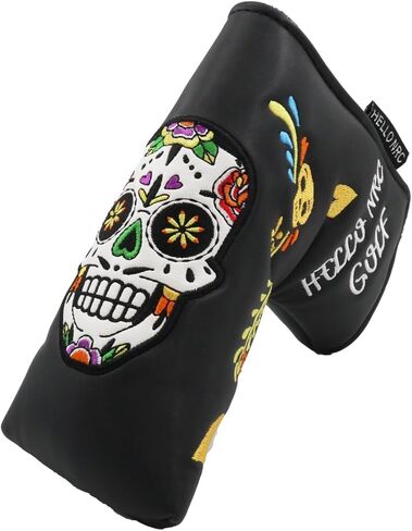 Funny Blade Putter Cover,Premium PU Leather Golf Putter Head Cover with Magnetic Closure and Skull Design, Golf Blade Putter Headcover Protects Your Club in Kuwait