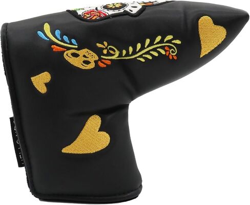 Funny Blade Putter Cover,Premium PU Leather Golf Putter Head Cover with Magnetic Closure and Skull Design, Golf Blade Putter Headcover Protects Your Club in Kuwait