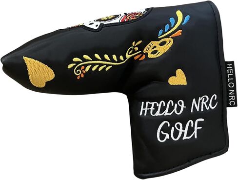 Funny Blade Putter Cover,Premium PU Leather Golf Putter Head Cover with Magnetic Closure and Skull Design, Golf Blade Putter Headcover Protects Your Club in Kuwait