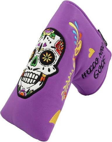 Funny Blade Putter Cover,Premium PU Leather Golf Putter Head Cover with Magnetic Closure and Skull Design, Golf Blade Putter Headcover Protects Your Club in Kuwait