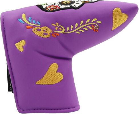 Funny Blade Putter Cover,Premium PU Leather Golf Putter Head Cover with Magnetic Closure and Skull Design, Golf Blade Putter Headcover Protects Your Club in Kuwait