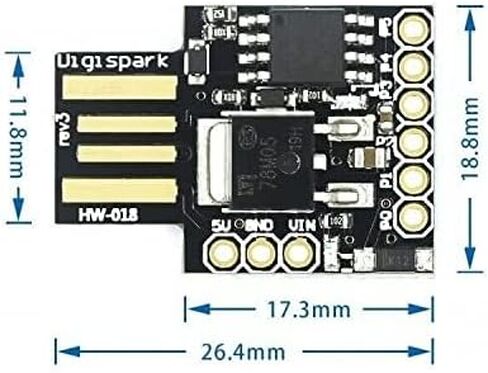 Redtagcanada Digispark Kickstarter متوافق مع مجلس تطوير USB Micro Micro for Attiny85 لوصف Arduino ، مع دبابيس الموصل (لوحة تطوير USB 2) in Saudi Arabia