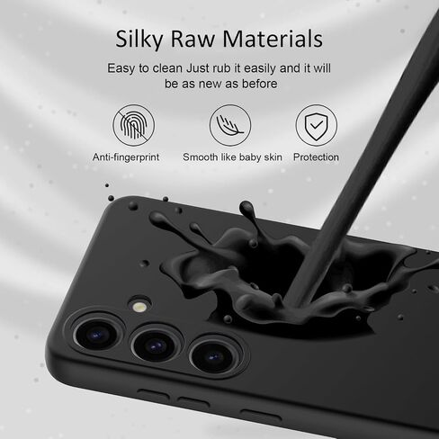 علبة السيليكون لـ Samsung Galaxy S25 ، وهي متينة وأنيقة مختارة من مطاط السيليكون الناعمة رفيع النحافة من أجل Samsung Galaxy S25 (أسود) in Kuwait
