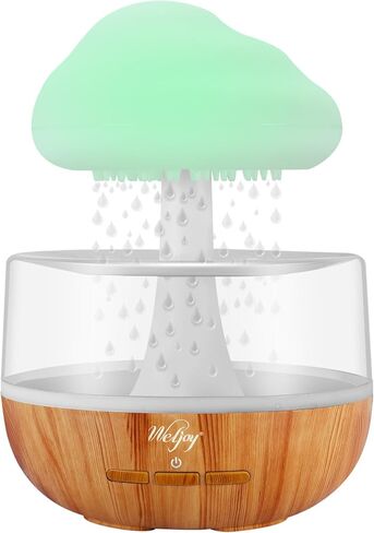 Weljoy Zen Raining Cloud Night Light Aromatherapy Essential Oil Diffuser Micro Humidifier Desk Fountain Bedside Sleeping Relaxing Mood Water Drop Sound (White) in Kuwait