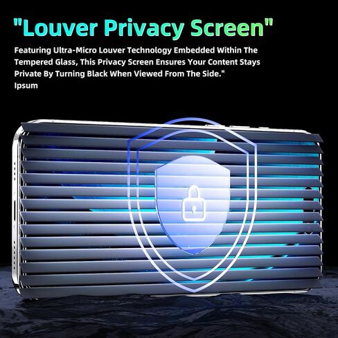 KAREEN 2 Pack for iPhone 16 Pro Max Privacy Screen Protector, 9H Tempered Glass, Gradient Anti Spy Anti Blue Light, Full Coverage, 6.9 Inch Blue in Kuwait