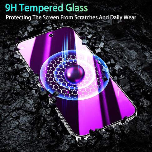 KAREEN 2 Pack for iPhone 16 Pro Max Privacy Screen Protector, 9H Tempered Glass, Gradient Anti Spy Anti Blue Light, Full Coverage, 6.9 Inch Blue in Kuwait