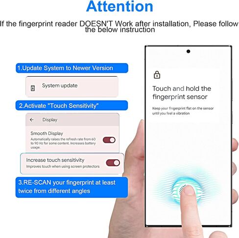2 Pack for Samsung Galaxy S24 Ultra Matte Screen Protector [Not Glass], HD Clear, Anti-Scratch, Anti-Glare, Support fingerprint in Kuwait
