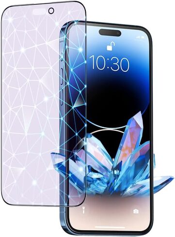 PERFECTSIGHT Sapphire Anti Glare Anti Blue Light Screen Protector Designed for iPhone 14 Pro Max - Eye Protection Diamond Hard Tempered Glass - Matte Military Grade Shatterproof Bubble Free (6.7 inch) in Saudi Arabia