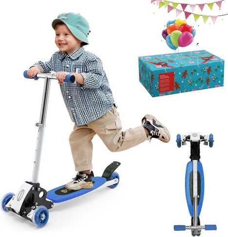 سكوتر للأطفال الصغار، سكوتر قابل للطي بثلاث عجلات للأطفال من سن 3 إلى 5 سنوات، سكوتر للأطفال شديد التحمل، 4 ارتفاعات قابلة للتعديل، سكوتر بثلاث عجلات للأعمار من 3 سنوات، مع صندوق in Kuwait
