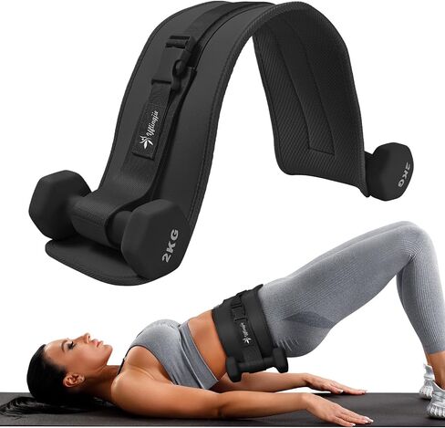 Exercise Hip Thrust Belt - Dumbbell Hip Thrust Belt, Thicken & Widen, Comfortable for Dumbbells, Kettlebells or Plates, Slip Padding, Gym or Home Workouts (Pink) in Kuwait