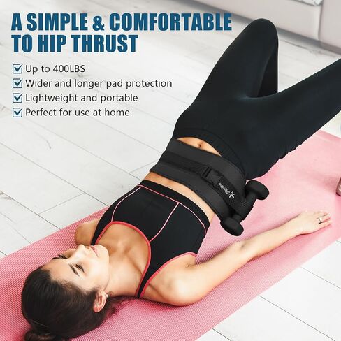 Exercise Hip Thrust Belt - Dumbbell Hip Thrust Belt, Thicken & Widen, Comfortable for Dumbbells, Kettlebells or Plates, Slip Padding, Gym or Home Workouts (Pink) in Kuwait