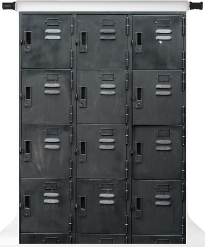 خلفية غرفة خزانة الصالة الرياضية Kate Vintage Dark Cabinet Sports Backdrop للتصوير الفوتوغرافي العودة إلى خلفية المدرسة ، 8 × 8 قدم in Kuwait