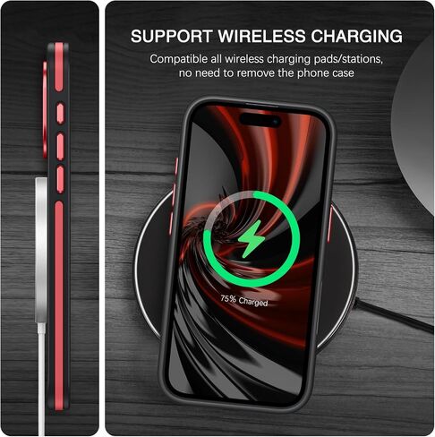 Bentoben for iPhone 16 Phone Case ، iPhone 16 Magnetic Case [متوافق مع Magsafe] الشفاف غير اللامع النحيف من النساء المقاوم للصدمة غطاء حالة الحماية 6.1 "أحمر in Saudi Arabia