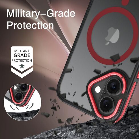 BENTOBEN for iPhone 16 Phone Case,iPhone 16 Magnetic Case [Compatible with MagSafe] Translucent Matte Slim Fit Shockproof Women Men Protective Case Cover 6.1" Red in Saudi Arabia