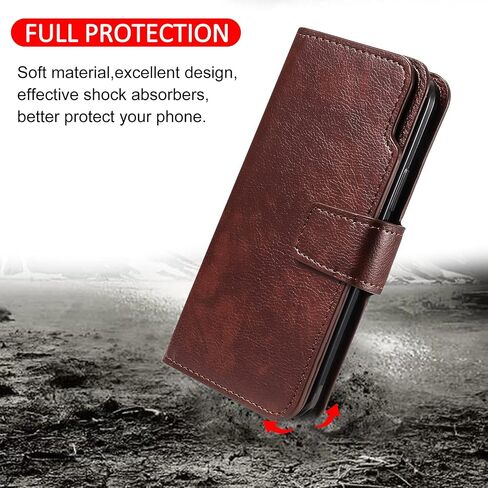 Asuwish Phone Case for Samsung Galaxy A05 Wallet Cover with Tempered Glass Screen Protector Flip Credit Card Holder Slot Stand Purse Folio Pocket Mobile Accessories TPU Cell Ao5 A 05 Women Men Brown in Saudi Arabia