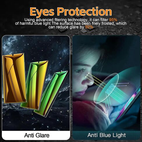 2 Pack for Samsung Galaxy S24 Ultra Screen Protector Privacy, [Not Glass] Gradient Colorful Anti-Spy Anti-Blue Light Full Coverage Flexible Film, [1S Fingerprint Unlock] Touch Sensitive in Saudi Arabia