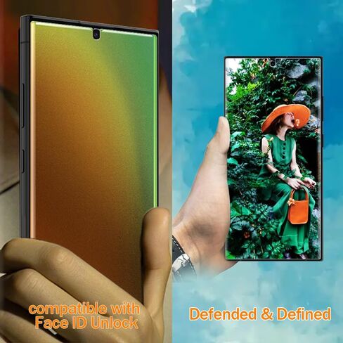 2 Pack for Samsung Galaxy S24 Ultra Screen Protector Privacy, [Not Glass] Gradient Colorful Anti-Spy Anti-Blue Light Full Coverage Flexible Film, [1S Fingerprint Unlock] Touch Sensitive in Saudi Arabia