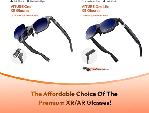 One Lite XR Glasses, 120" Full HD, Harman Sound, AR Glasses fits iPhone 16/15 (Spatial Video Supported), Steam Deck/ROG Ally/Gaming Consoles/PC/Android, Myopia Adjustments in Saudi Arabia