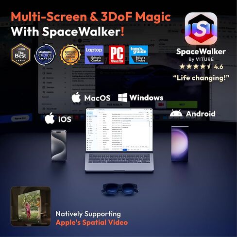 One Lite XR Glasses, 120" Full HD, Harman Sound, AR Glasses fits iPhone 16/15 (Spatial Video Supported), Steam Deck/ROG Ally/Gaming Consoles/PC/Android, Myopia Adjustments in Saudi Arabia
