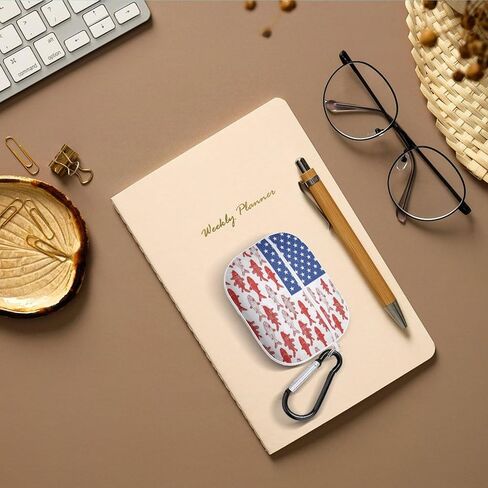American Flag Fishing Design Case Compatible with AirPod Pro Case 2019 with Keychain Shockproof Protective in Saudi Arabia