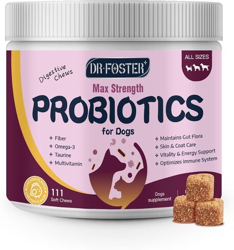 Probiotics for Dogs, Dog Probiotics for Digestive Health - Fiber Riched Prebiotic & Digestive Enzymes with Pumpkin, Omega-3, 6 Billion CFUs Support Gut & Immune Health, Diarrhea, Dog Allergy Relief in Saudi Arabia