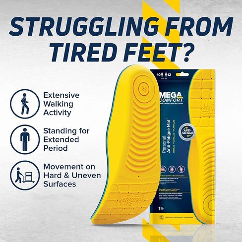 MEGAComfort Inc. unisex adult shoe insoles, Yellow, Blue, Men s Size 10-11 Women Size 12-13 US in Kuwait