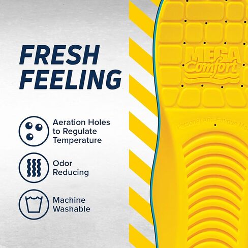 MEGAComfort Inc. unisex adult shoe insoles, Yellow, Blue, Men s Size 10-11 Women Size 12-13 US in Kuwait