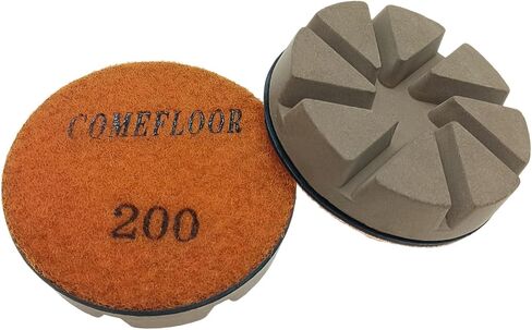 Hybrid Diamond Ceramic Polishing Pucks, Aggressive Concrete Terrazzo Floor Hook n Loop Grinding Pads, 3 Inch Long Using Life Transitional Discs,30# 3 PCS in Kuwait