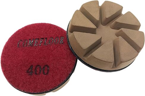 Hybrid Diamond Ceramic Polishing Pucks, Aggressive Concrete Terrazzo Floor Hook n Loop Grinding Pads, 3 Inch Long Using Life Transitional Discs,30# 3 PCS in Kuwait