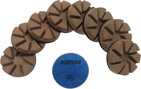 Hybrid Diamond Ceramic Polishing Pucks, Aggressive Concrete Terrazzo Floor Hook n Loop Grinding Pads, 3 Inch Long Using Life Transitional Discs,30# 3 PCS in Kuwait