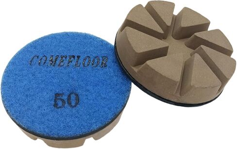 Hybrid Diamond Ceramic Polishing Pucks, Aggressive Concrete Terrazzo Floor Hook n Loop Grinding Pads, 3 Inch Long Using Life Transitional Discs,30# 3 PCS in Kuwait
