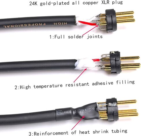 024 XLR Cable Adapter 1/4 Inch TRS to XLR Male Cable, Balanced 6.35mm TRS Plug to 3-pin XLR Male, Quarter inch TRS Male to XLR Male Microphone Cable (6in) in Kuwait