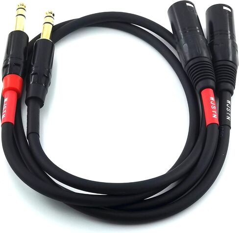 024 XLR Cable Adapter 1/4 Inch TRS to XLR Male Cable, Balanced 6.35mm TRS Plug to 3-pin XLR Male, Quarter inch TRS Male to XLR Male Microphone Cable (6in) in Kuwait