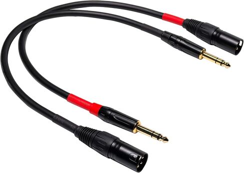 024 XLR Cable Adapter 1/4 Inch TRS to XLR Male Cable, Balanced 6.35mm TRS Plug to 3-pin XLR Male, Quarter inch TRS Male to XLR Male Microphone Cable (6in) in Kuwait