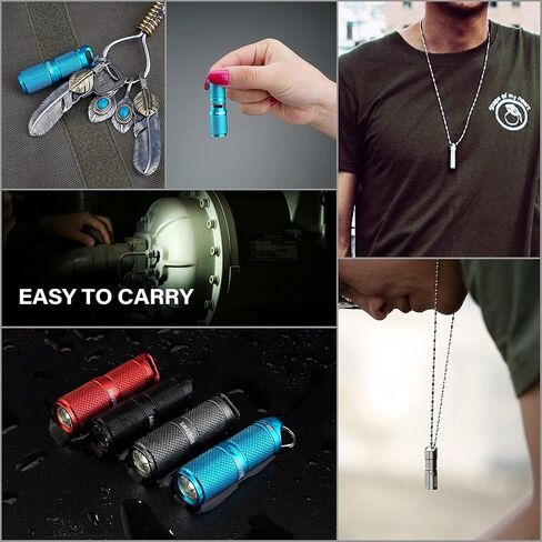 MecArmy X2S Stainless Steel LED Flashlight, Mini EDC Rechargeable Keychain Flashlight with Micro USB Charging, 10180 Battery 130 Lumens Outdoor Waterproof EDC Keychain Light (DLC Black) in Kuwait
