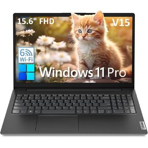 Lenovo V15 15.6" FHD Business Laptop Computer, Intel Dual-Core Processor, 16GB DDR4 RAM, 256GB PCIe SSD, WiFi 6, Bluetooth 5.2, RJ-45, Type-C, HDMI, Numeric Keypad, Black, Windows 11 Pro, Befectoy