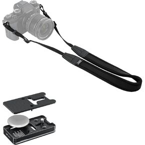 JJC Camera Neck Strap with Quick Release Plate for Airtag Compatible with Canon Nikon Sony Mirrorless Cameras